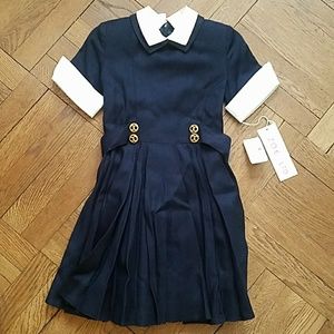 Adorable Girls Navy Dress Zoe Ltd Vintage 6x
